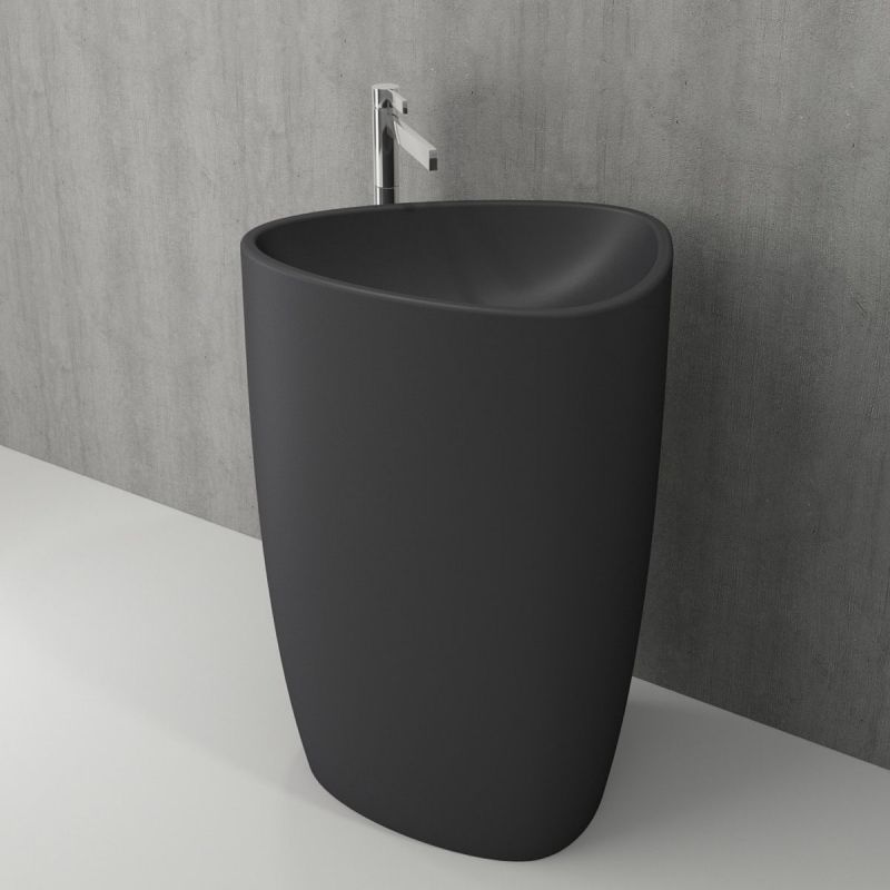 Lavoar stativ Britney, montaj pe podea, 58x43x86 cm, capac ceramic, antracit mat, Royalty Line by Ego