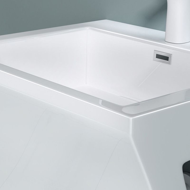 Lavoar stativ EGO 07, Alb, lucios, 60x48x83 cm, montaj podea, compozit marmura, gaura baterie, preaplin, design exclusivist