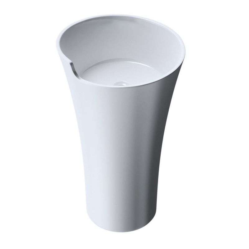 Lavoar stativ EGO 30, Alb, lucios, 53x53x88 cm, montaj podea, compozit marmura