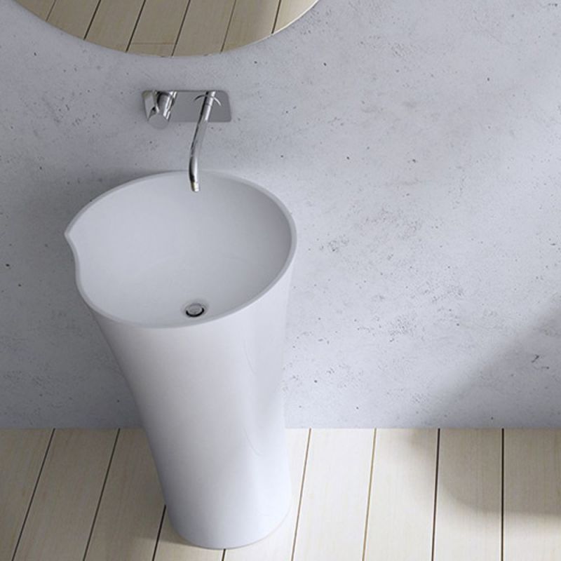 Lavoar stativ EGO 30, Alb, lucios, 53x53x88 cm, montaj podea, compozit marmura