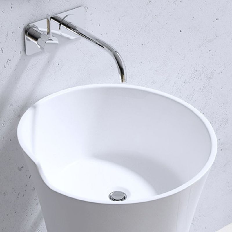 Lavoar stativ EGO 30, Alb, lucios, 53x53x88 cm, montaj podea, compozit marmura