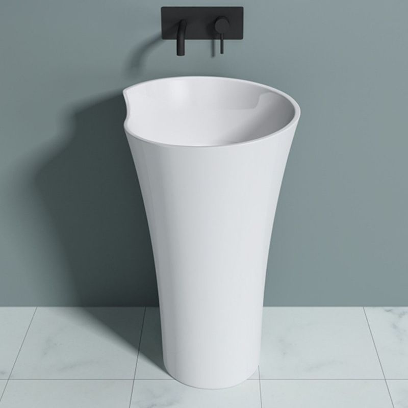Lavoar stativ EGO 30, Alb, lucios, 53x53x88 cm, montaj podea, compozit marmura