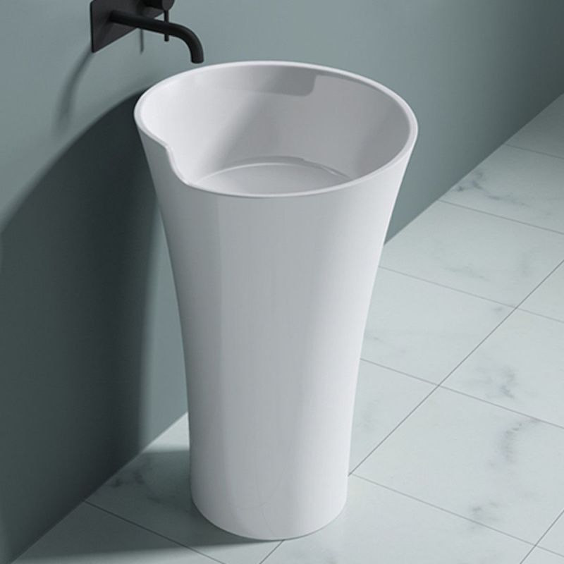 Lavoar stativ EGO 30, Alb, lucios, 53x53x88 cm, montaj podea, compozit marmura
