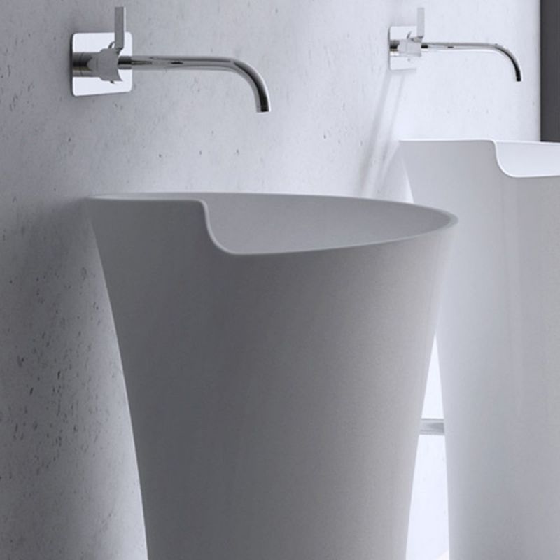 Lavoar stativ EGO 30, Alb, lucios, 53x53x88 cm, montaj podea, compozit marmura