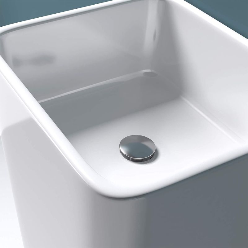 Lavoar stativ EGO 31, Alb lucios, 40x35x81 cm, montaj podea, compozit marmura