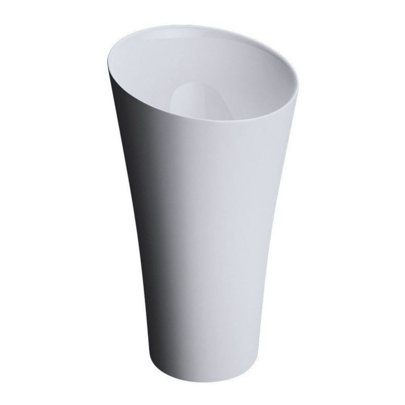 Lavoar stativ EGO 33, Alb, lucios, 42x42x85 cm, montaj podea, compozit marmura