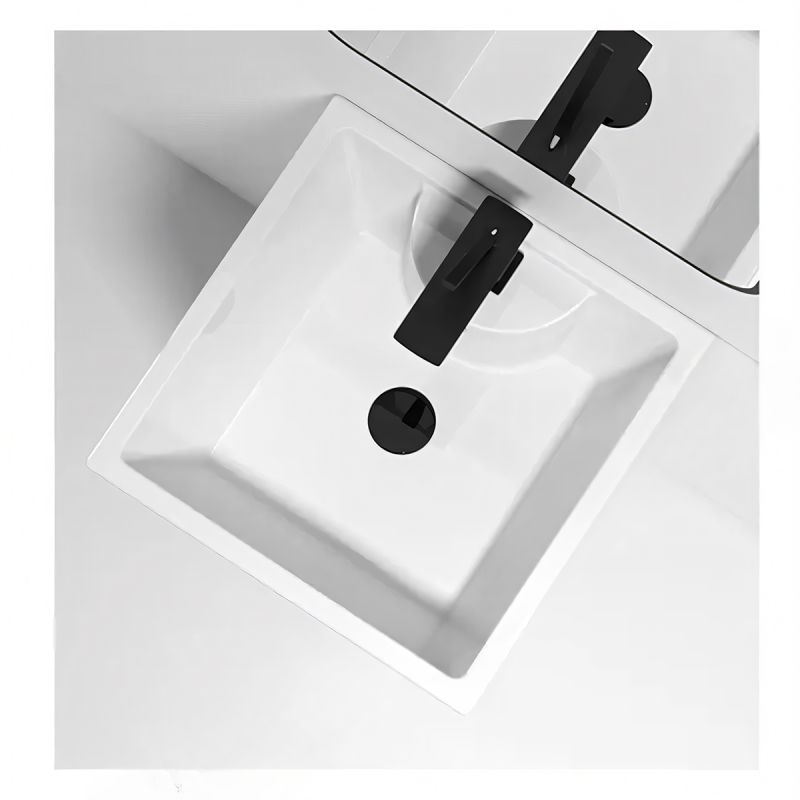 Lavoar stativ Enrico, Alb, cu gaura de baterie, 47x47x83 cm, montaj pe podea, ceramica sanitara