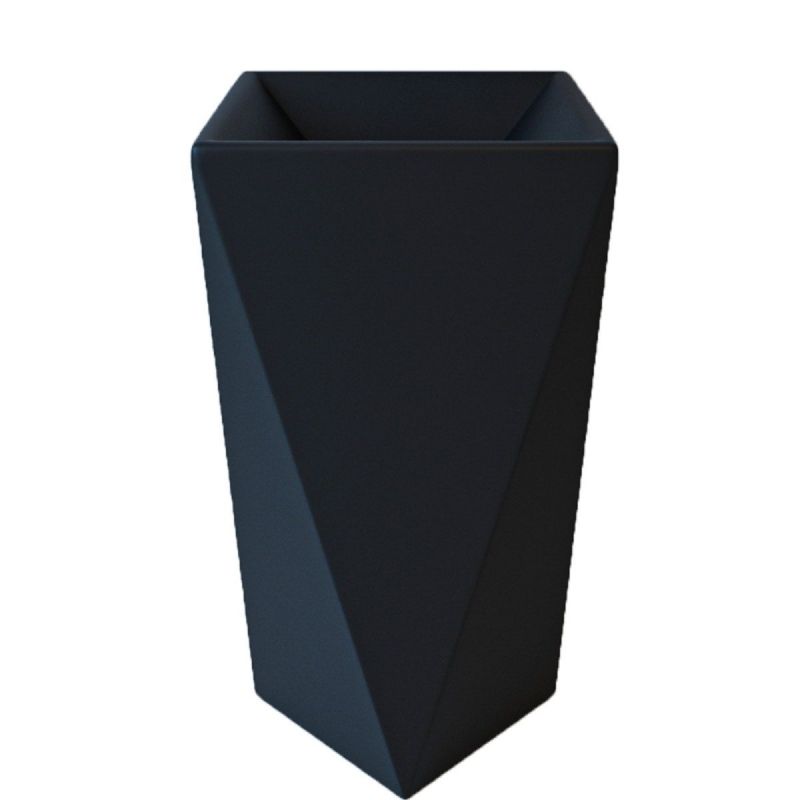 Lavoar stativ Enrico, Negru Mat, Power Colour, 47x47x83 cm, montaj pe podea, ceramica sanitara