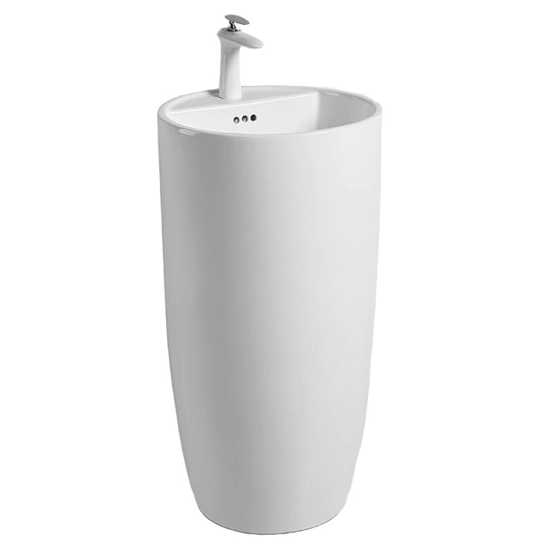 Lavoar stativ Fida, Alb, 45x45x85 cm, montaj pe podea, ceramica sanitara