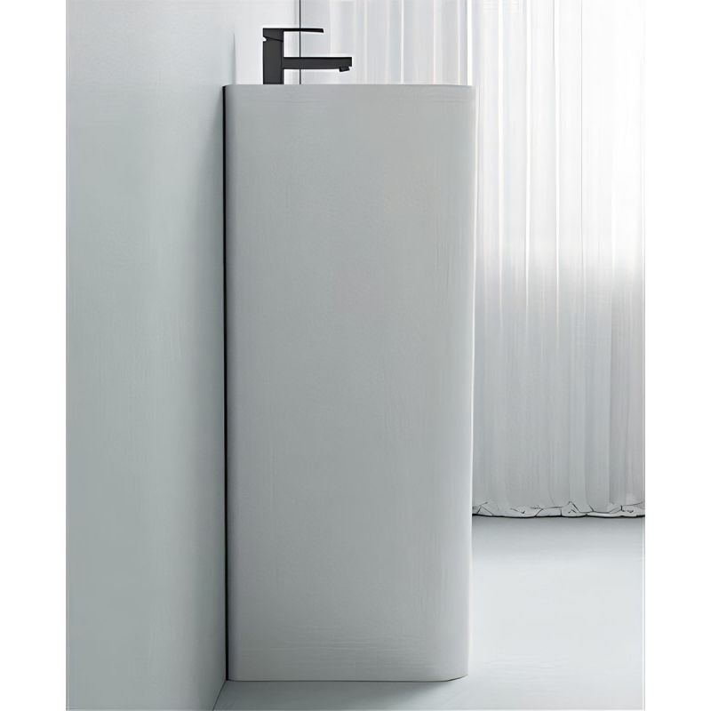 Lavoar stativ, freestanding, Alb Lucios, 45x36x85 cm, cu gaura de baterie, Colona