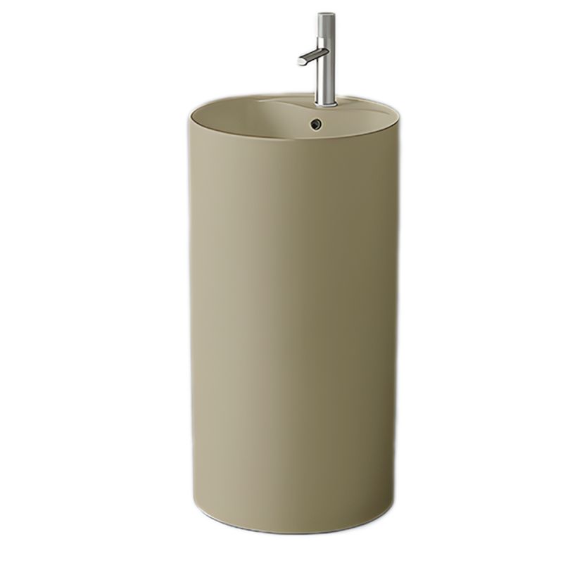 Lavoar stativ, Jasmin Mat, Power Color, cu gaura de baterie, diametru 45 cm, ceramica sanitara, Modena