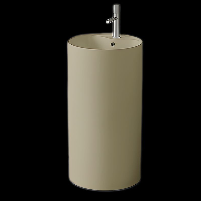 Lavoar stativ, Jasmin Mat, Power Color, cu gaura de baterie, diametru 45 cm, ceramica sanitara, Modena
