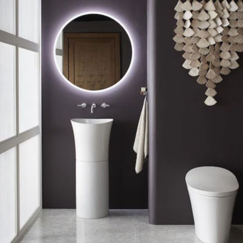 Lavoar stativ Latina, 40x40x91 cm, montaj pe podea, ceramica sanitara, Royalty Line by Ego