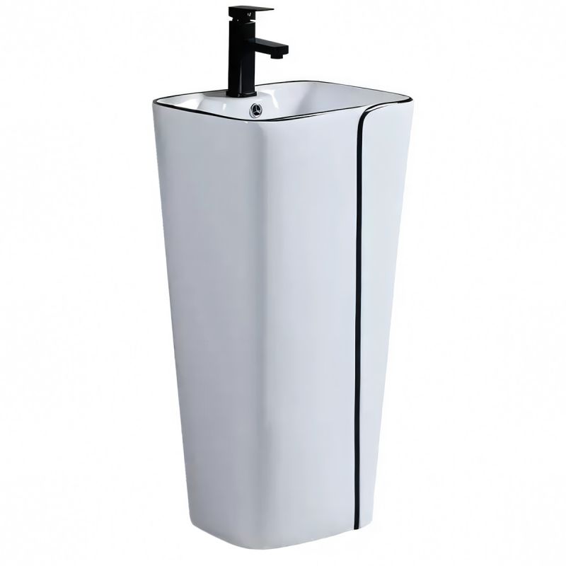 Lavoar stativ Lazio, 43x36x86 cm, montaj pe podea, cu gaura de baterie, ceramica sanitara, Royalty Line by Ego