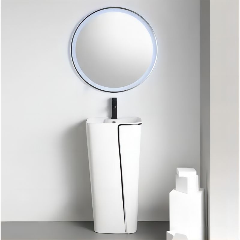 Lavoar stativ Lazio, 43x36x86 cm, montaj pe podea, cu gaura de baterie, ceramica sanitara, Royalty Line by Ego