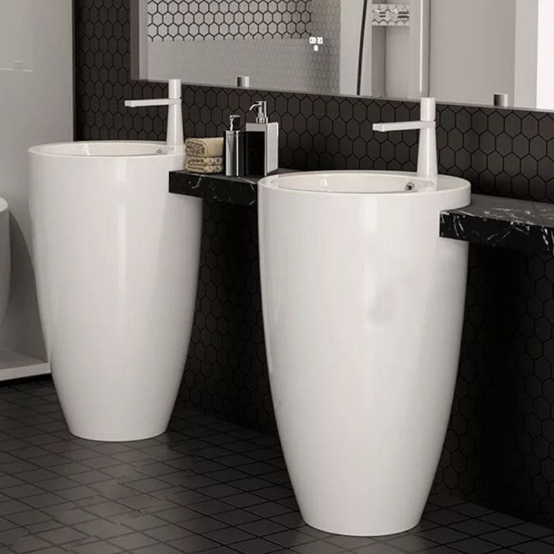 Lavoar stativ Marco, Alb, 50x50x82 cm, montaj pe podea, ceramica sanitara