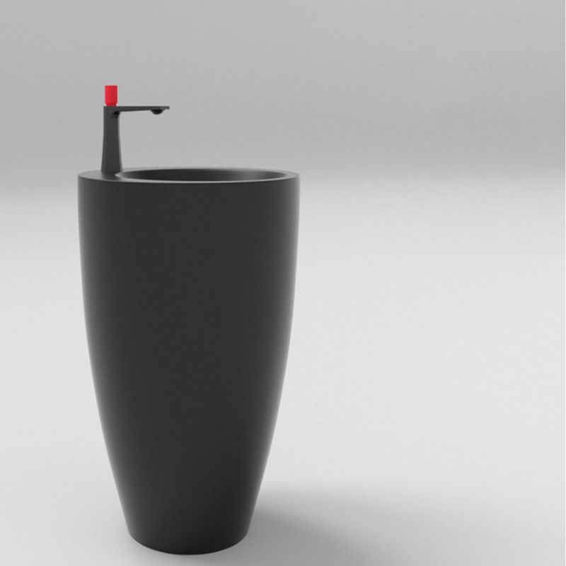 Lavoar stativ Marco, Negru Mat, Power Colour, 50x50x82 cm, montaj pe podea, ceramica sanitara
