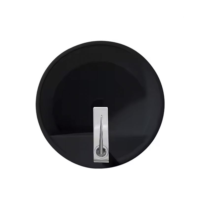 Lavoar stativ, Power Color, Negru Mat exterior si interior, 45x45x84 cm,  ceramica sanitara, Fida