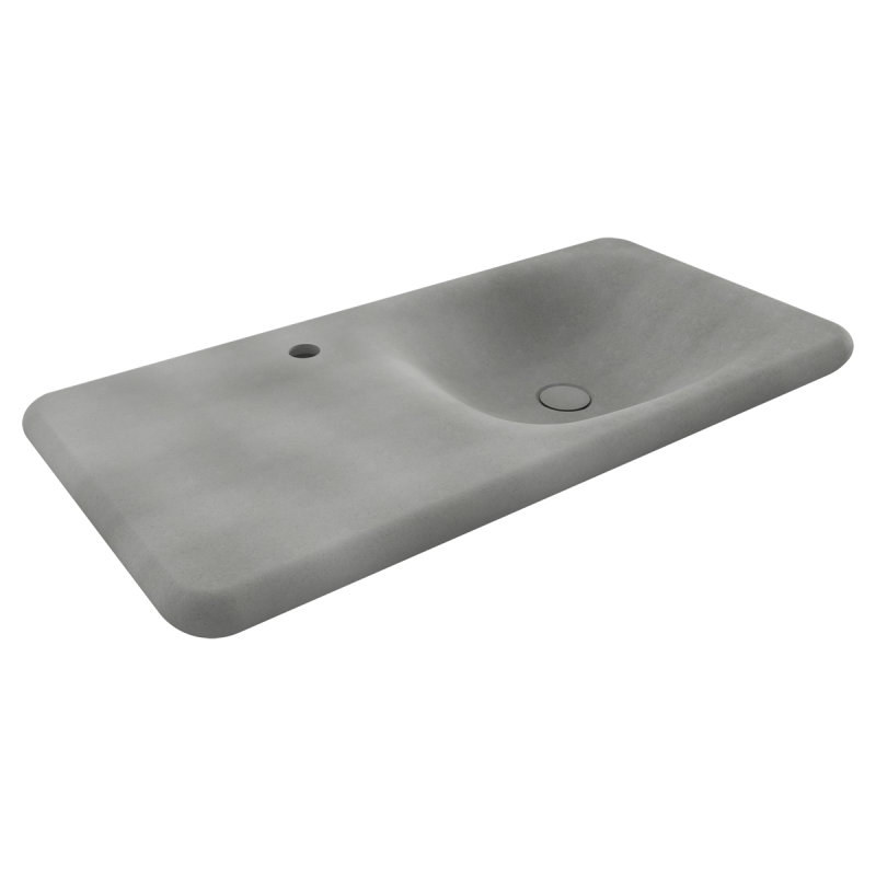 Lavoar Talia, montaj Suspendat sau incastrat in blat, 90x45 cm, capac ceramic, gri ciment mat, Royalty Line by Ego