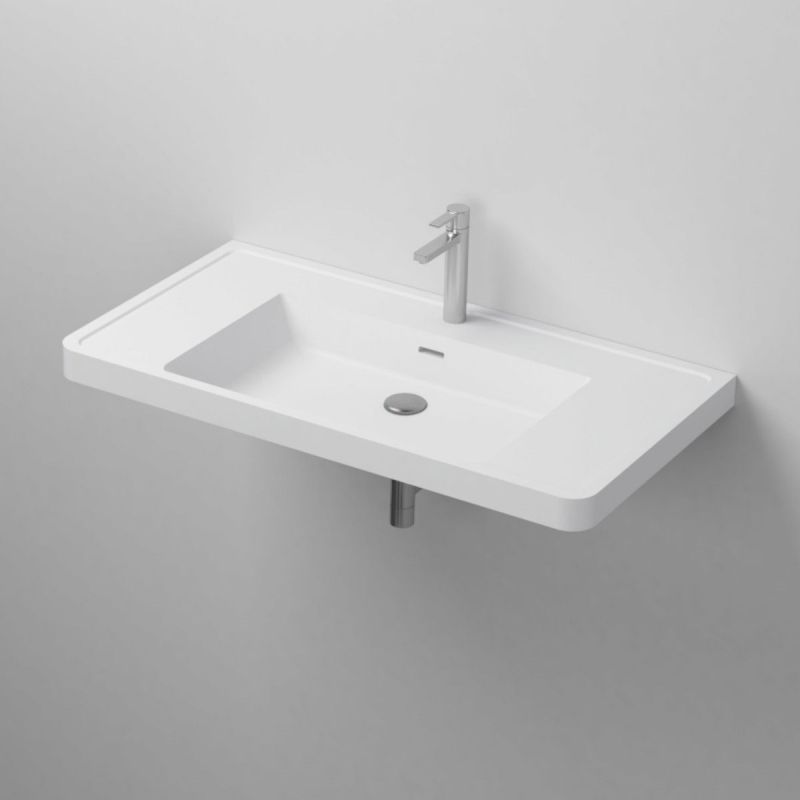 Lavoar Zara, compozit mineral, montaj suspendat sau semi-incastrat, cu gaura de baterie, 90x48 cm