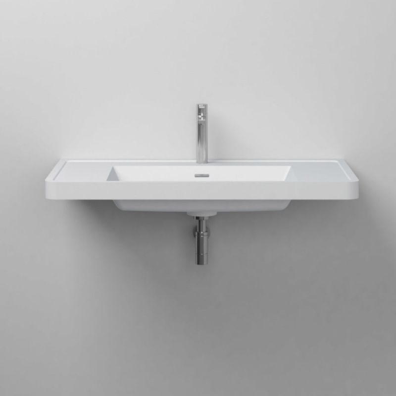 Lavoar Zara, compozit mineral, montaj suspendat sau semi-incastrat, cu gaura de baterie, 90x48 cm