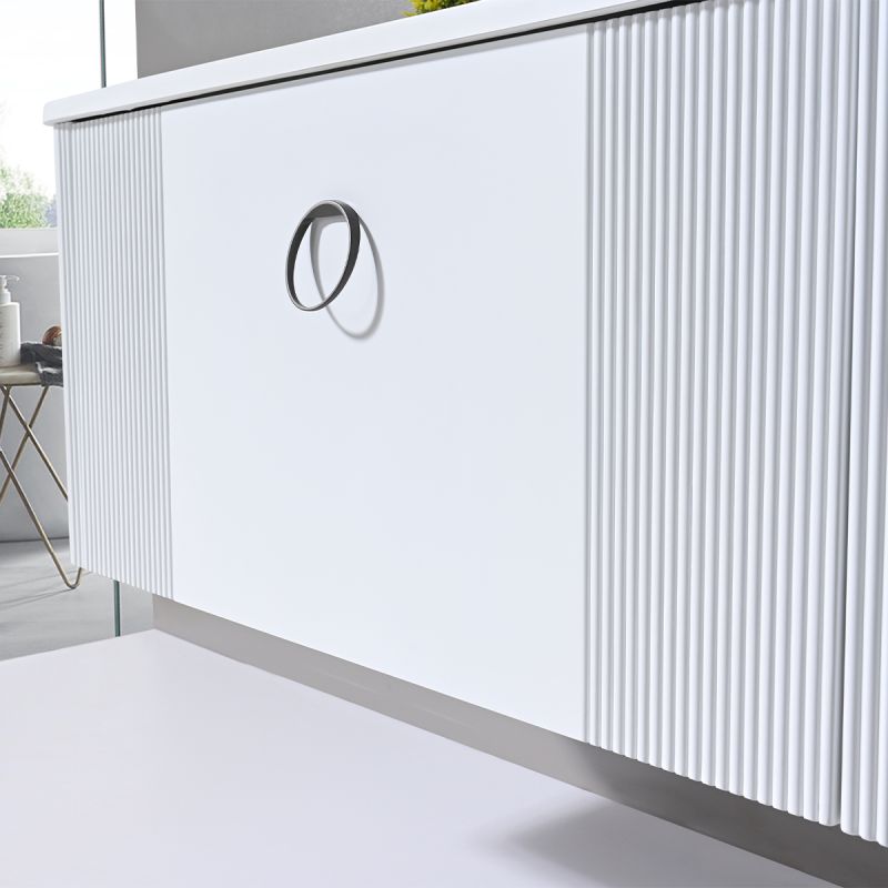 Mobilier baie din Mdf, cu lavoar din compozit corian, dimensiuni: 100 x 52 cm, inchidere Soft Close, Nest