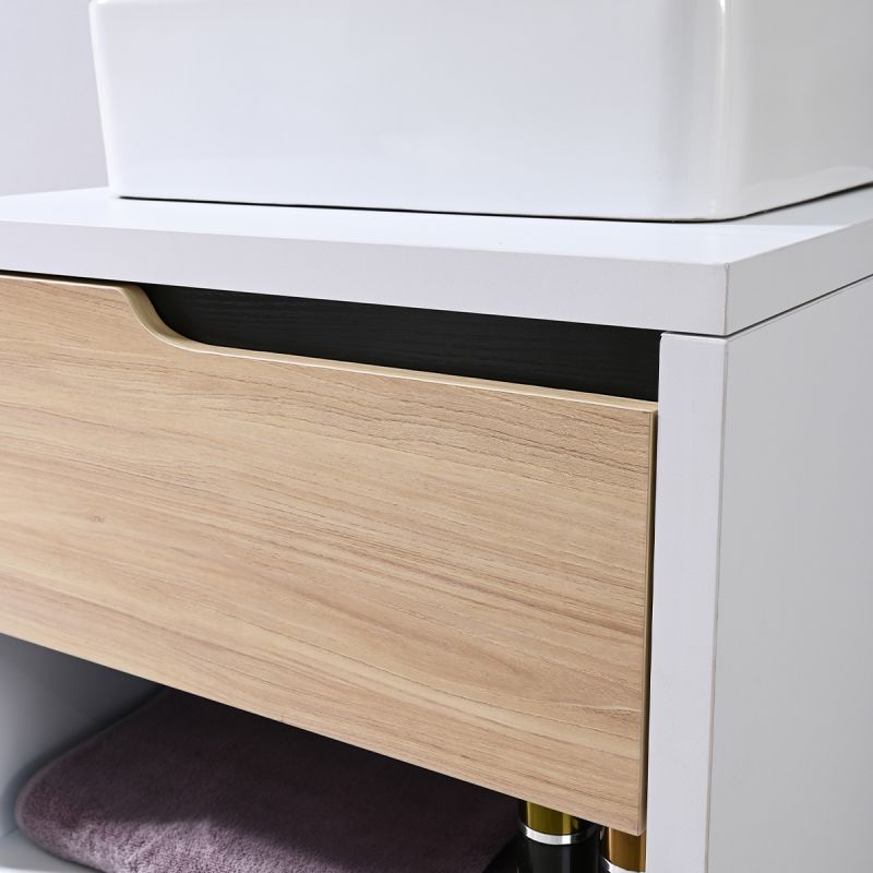 Mobilier de baie, 60 x 55, Lemn stratificat, Sertar cu inchidere soft close, spatiu de depozitare, Riviera