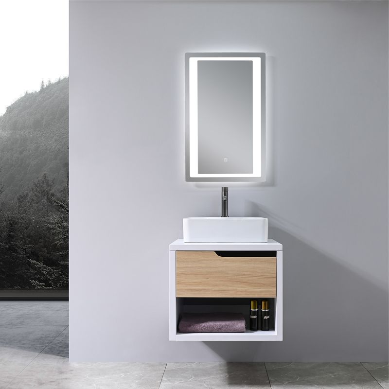 Mobilier de baie, 60 x 55, Lemn stratificat, Sertar cu inchidere soft close, spatiu de depozitare, Riviera