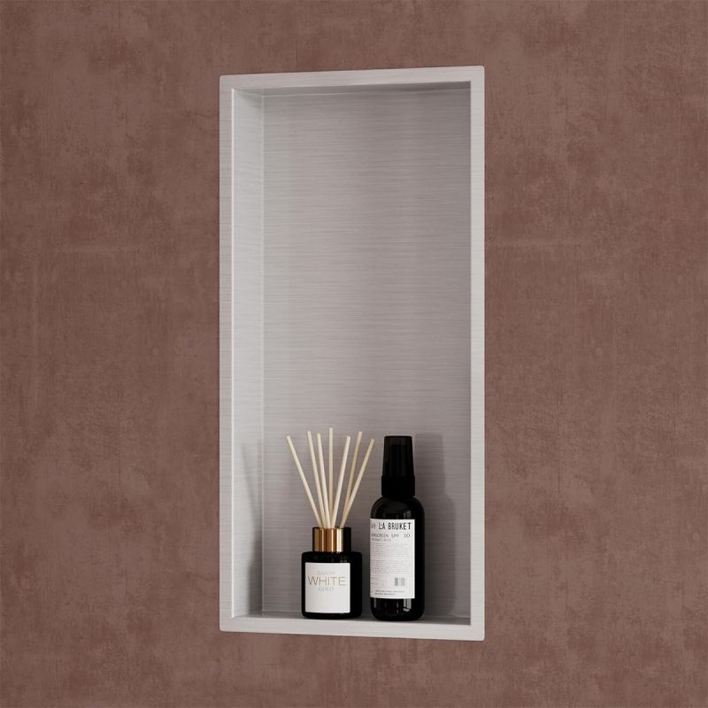 Nisa de dus, raft incastrat in perete, otel, 30x30 sau 60x30, Crom, Flux