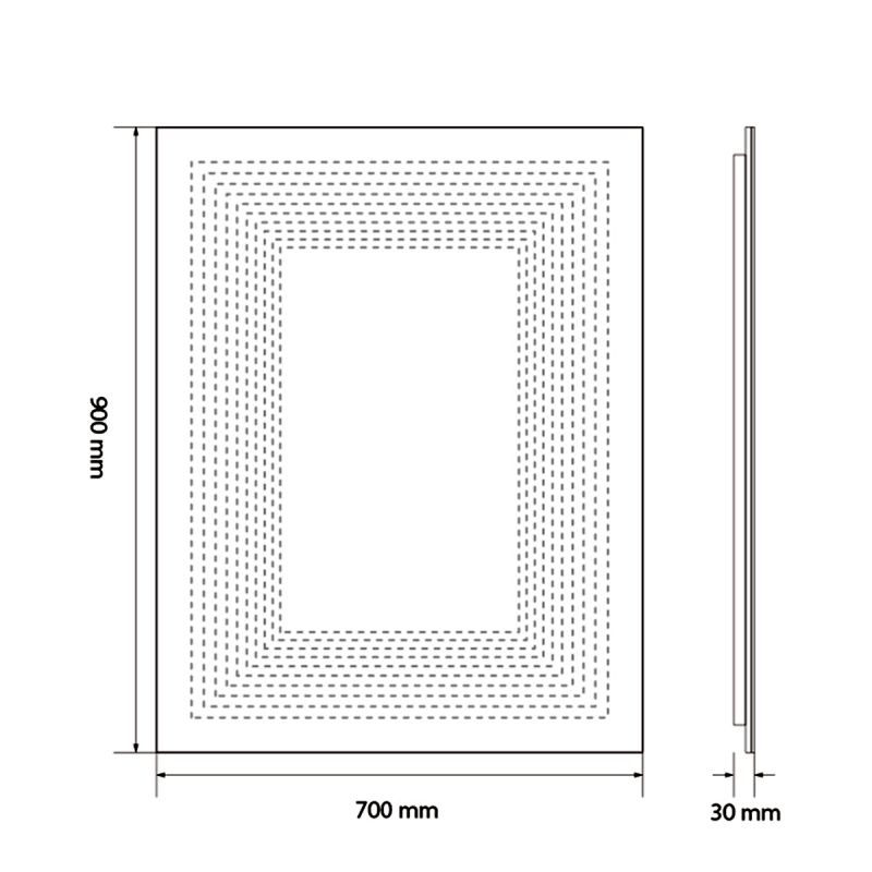 Oglinda 3D cu Led Rgb si telecomanda, sticla 5 mm, dimensiuni 70 x 90 cm, Infinity