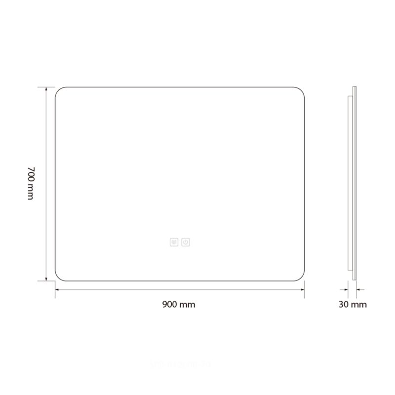 Oglinda Led, Cadru negru, Dezaburire, Buton Touch, 3 Culori, Intensitate reglabila, dimensiuni 60-70x80-90-150 cm, Feliz