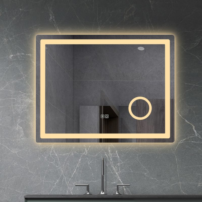 Oglinda Led, cu Lupa cosmetica, Dezaburire, Touch, 3 Culori, 5 mm, dimensiuni 70-80 x 60-90-10-120-140 cm, Velora