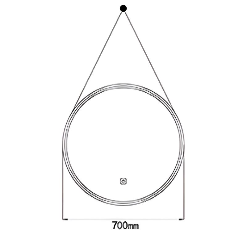 Oglinda Led, curea, cadru auriu, touch, 3 Culori, dezaburire, 5 mm, diametru de 70- 80 cm, Spectra