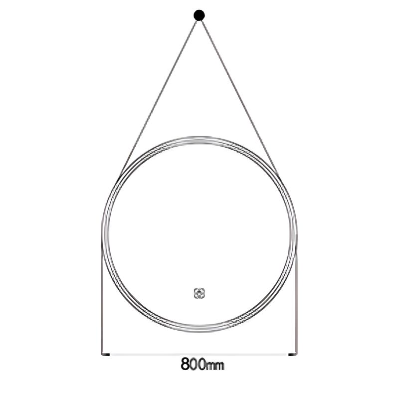 Oglinda Led, curea, cadru auriu, touch, 3 Culori, dezaburire, 5 mm, diametru de 70- 80 cm, Spectra