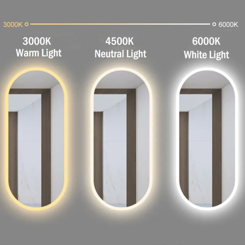 Oglinda Led, Dezaburire, 3 Culori, Touch, 5 mm, cadru ultra-slim negru, dimensiuni 50x100-40x120 cm, Victoria