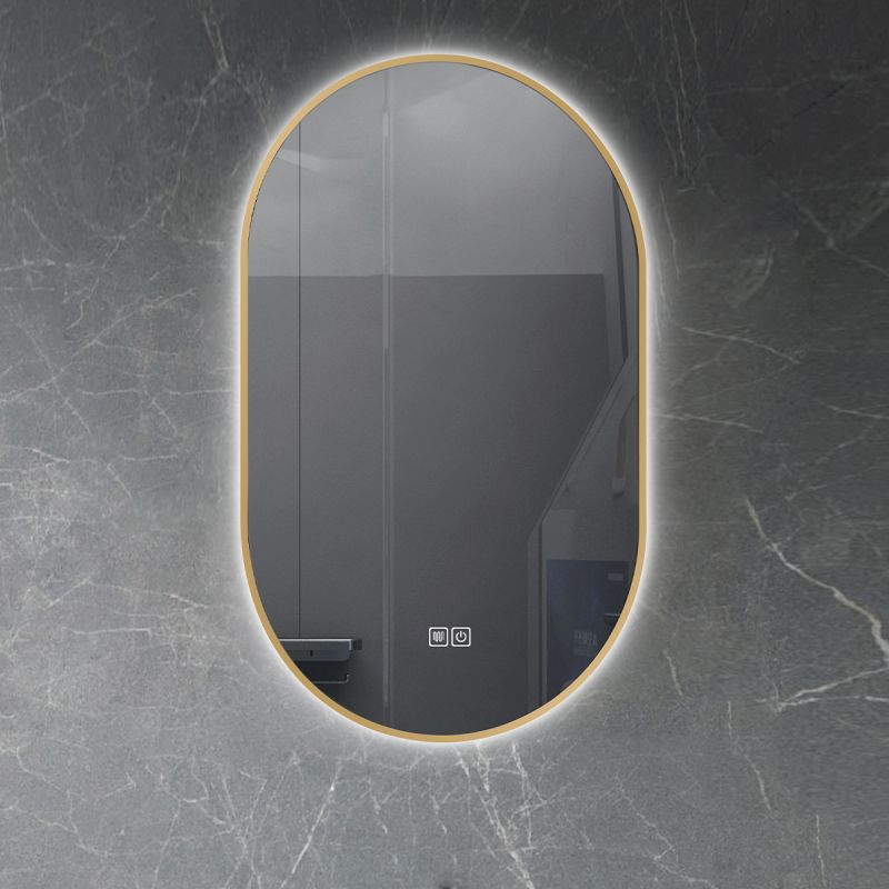 Oglinda Led, Dezaburire, 3 Culori, Touch, 5 mm, cadru ultra-slim auriu, dimensiuni 50x100-40x120 cm, Victoria