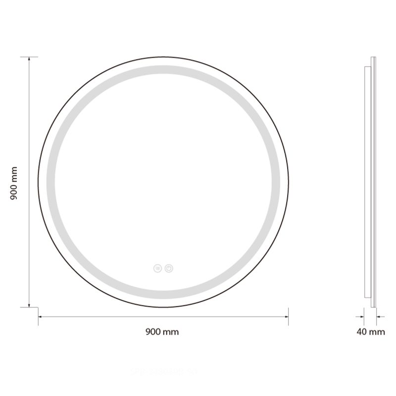Oglinda Led, Dezaburire, Buton Touch, sticla 5 mm, Cadru negru, 3 Culori, Intensitate reglabila, dimensiuni 80, 90 cm, Cezara