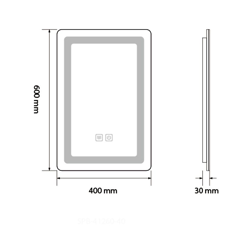 Oglinda Led, Dezaburire si Buton Touch, 3 Culori, Intensitate reglabila, dimensiuni 40-60x60-140 cm, Feliz