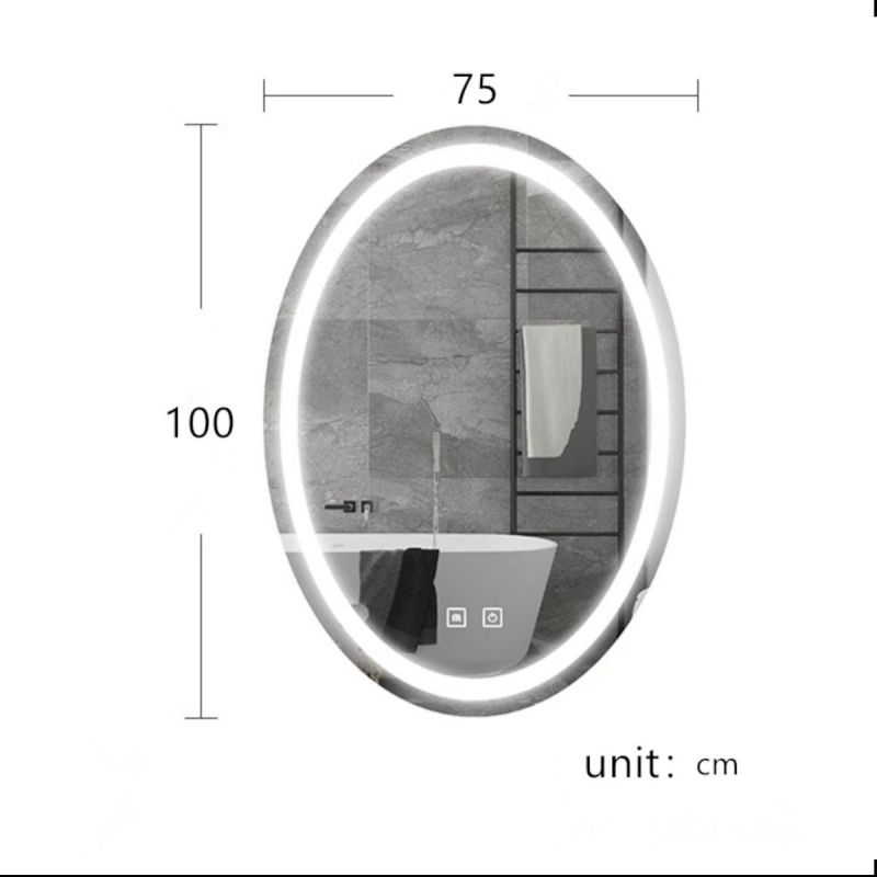 Oglinda Led, Dezaburire si Buton Touch, 3 Culori, Intensitate reglabila, dimensiuni 50-75x70-100 cm, Fiesta