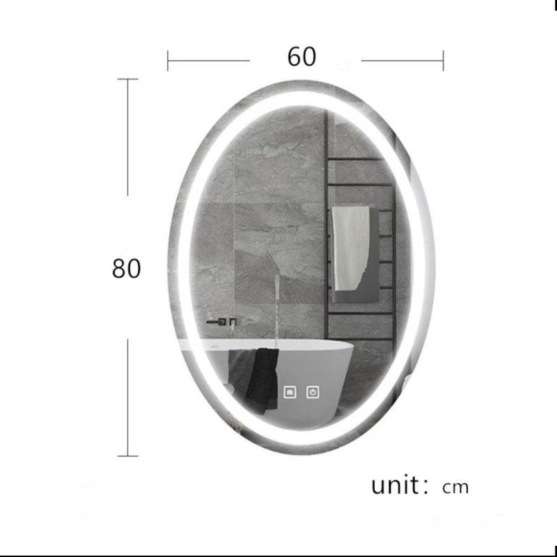 Oglinda Led, Dezaburire si Buton Touch, 3 Culori, Intensitate reglabila, dimensiuni 50-75x70-100 cm, Fiesta