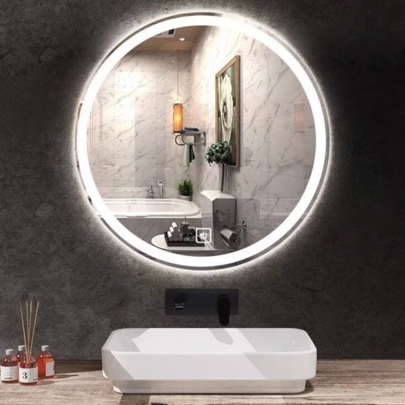 Oglinda Led, Dezaburire si Buton Touch, 3 Culori, Intensitate reglabila, dimensiuni 70, 80, 90 cm, Cezara