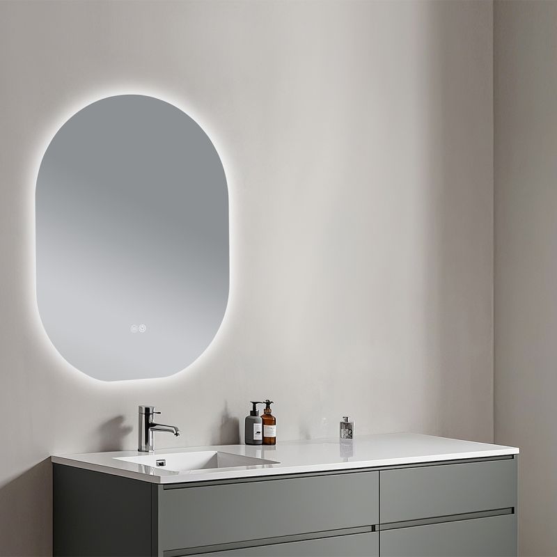 Oglinda Led, Dezaburire si Buton Touch, 5 mm, 3 Culori, Intensitate reglabila, dimensiuni de 60x80 si 70x100 cm, Fiore