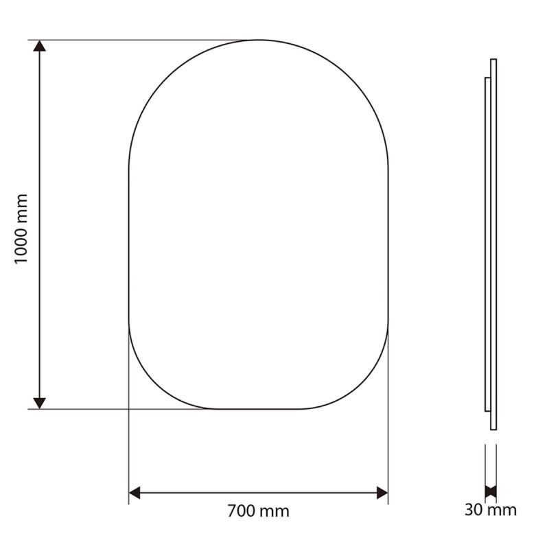 Oglinda Led, Dezaburire si Buton Touch, 5 mm, 3 Culori, Intensitate reglabila, dimensiuni de 60x80 si 70x100 cm, Fiore
