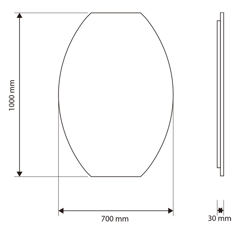 Oglinda Led, Dezaburire si Buton Touch, 5 mm, 3 Culori, Intensitate reglabila, dimensiuni de 60x80 si 70x100 cm, Luna