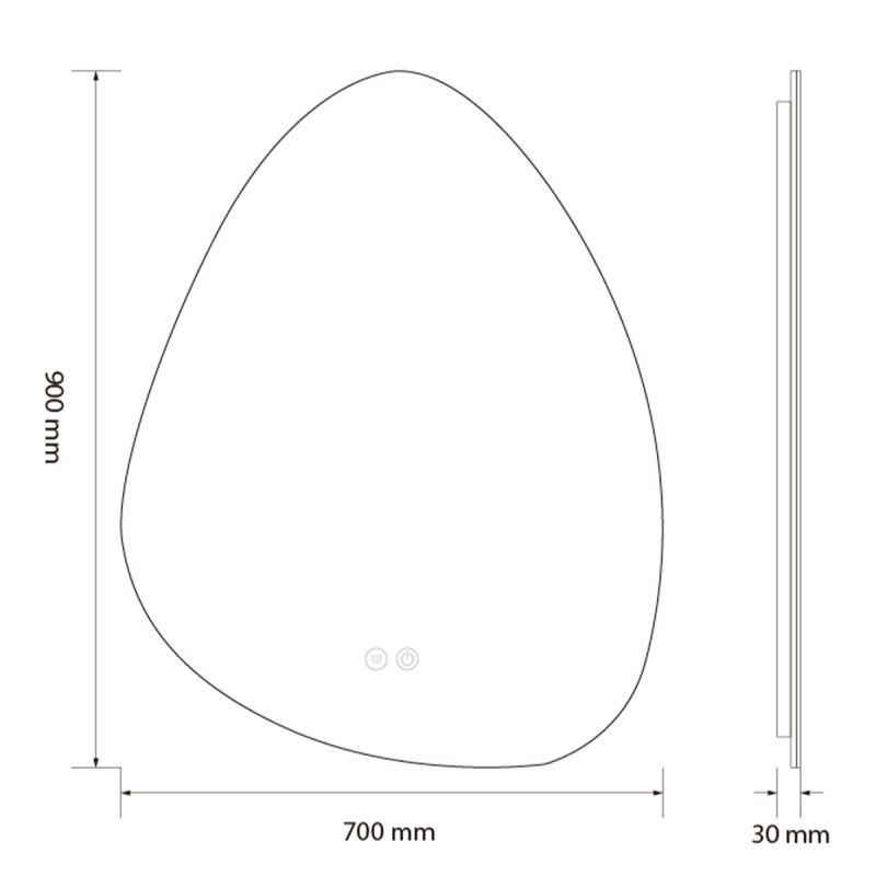 Oglinda Led, Dezaburire si Buton Touch, sticla 5mm, 3 Culori, Intensitate reglabila, dimensiuni 60-75 x 80-100 cm, Gloria
