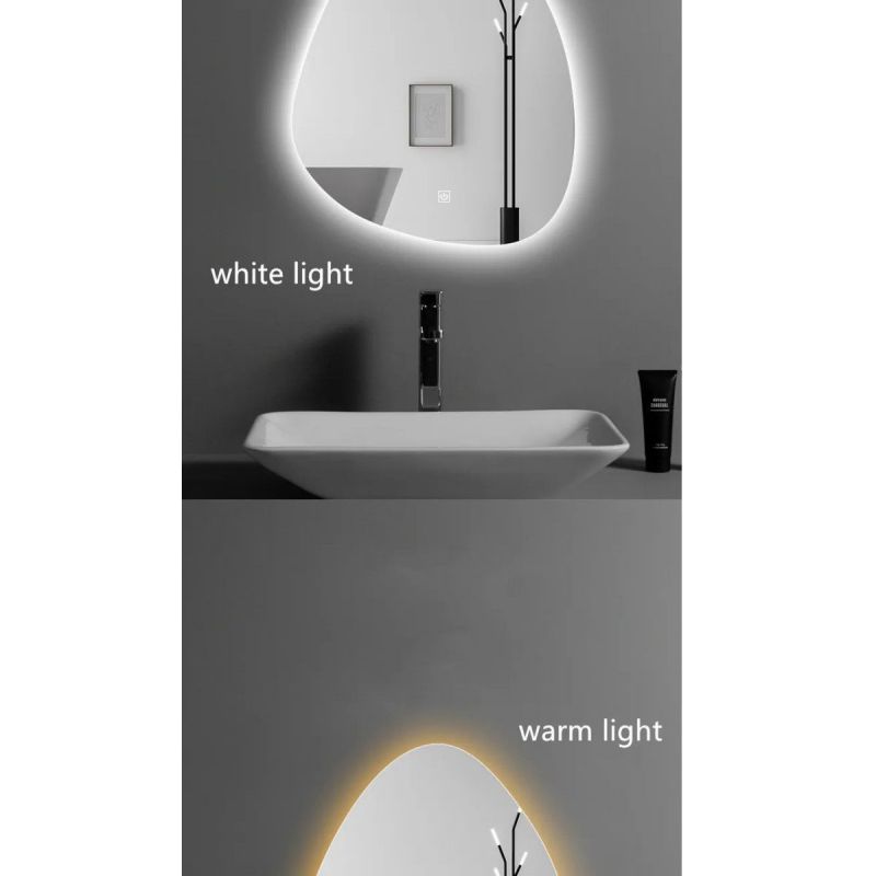 Oglinda Led, Dezaburire si Buton Touch, sticla 5mm, 3 Culori, Intensitate reglabila, dimensiuni 60-75 x 80-100 cm, Gloria