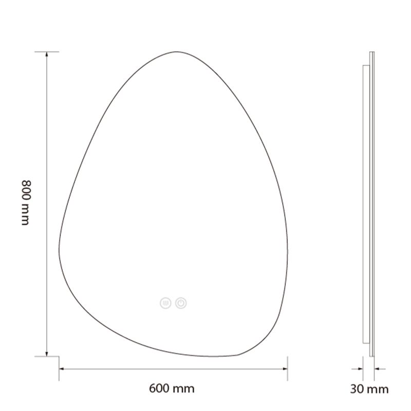 Oglinda Led, Dezaburire si Buton Touch, sticla 5mm, 3 Culori, Intensitate reglabila, dimensiuni 60-75 x 80-100 cm, Gloria