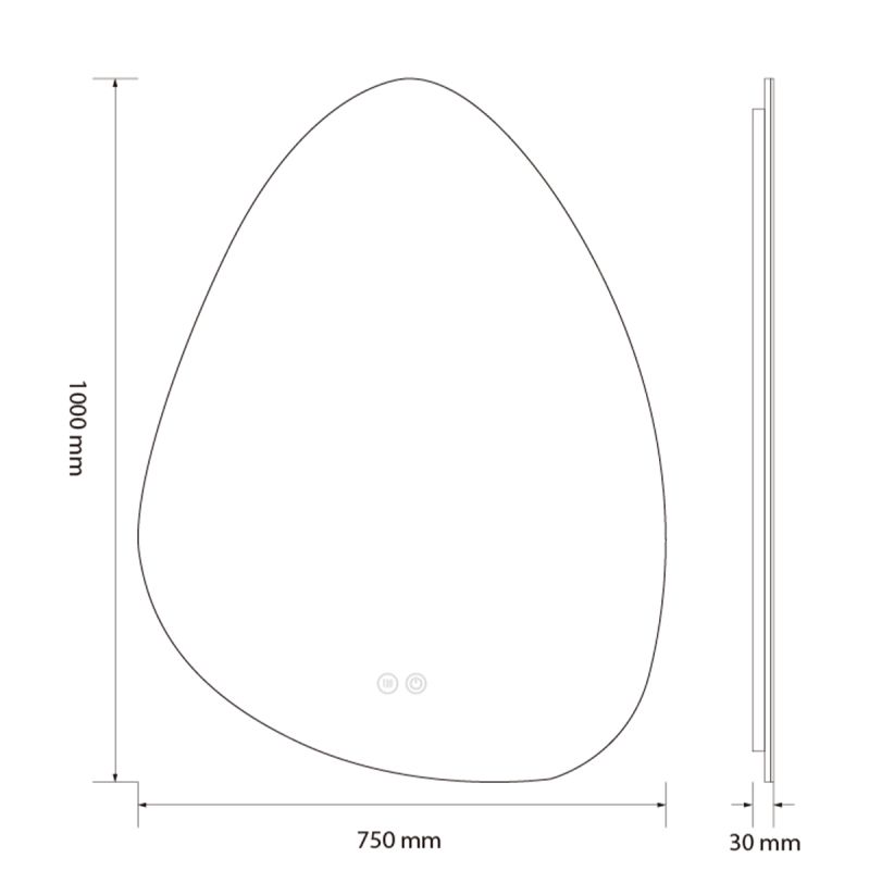 Oglinda Led, Dezaburire si Buton Touch, sticla 5mm, 3 Culori, Intensitate reglabila, dimensiuni 60-75 x 80-100 cm, Gloria
