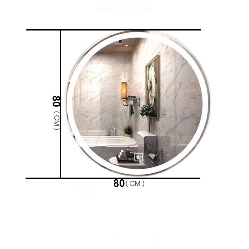Oglinda Led, Resigilat, Dezaburire si Buton Touch, 3 Culori, Intensitate reglabila, dimensiuni  80x80 cm, Cezara