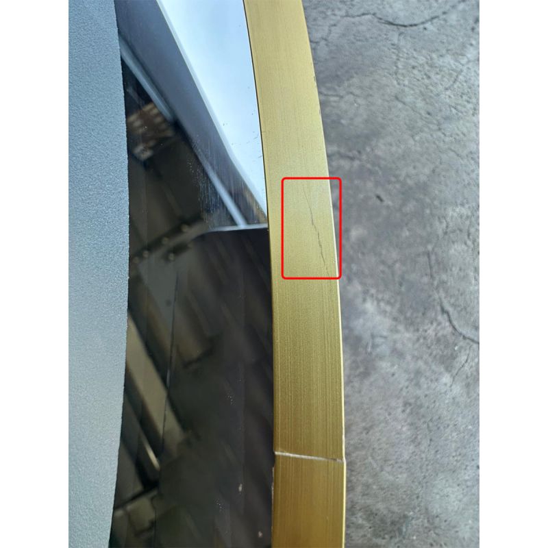 Oglinda Led, Resigilat, Dezaburire, Touch, Cadru auriu, sticla 5 mm, 3 Culori, Intensitate reglabila, dimensiuni 80 cm, Cezara